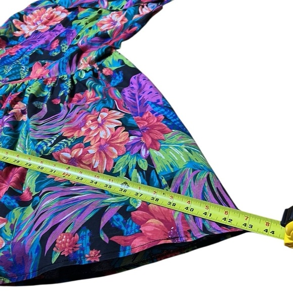 Vintage 80’s swing dress,rockabilly,Hawaii floral,crinoline,PTP 17”,  sz 5. 🇨🇦 - Picture 11 of 16